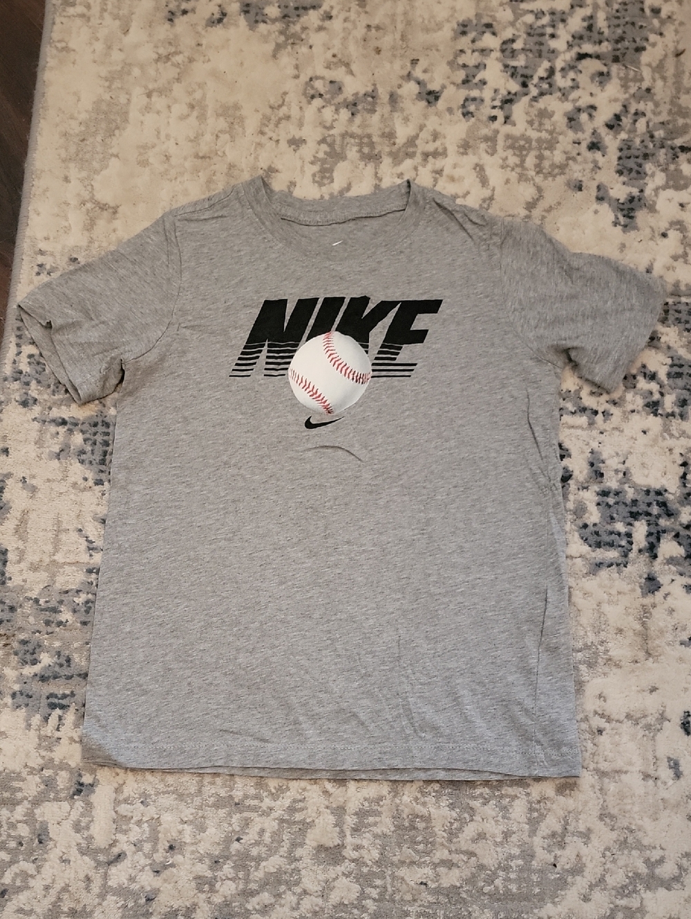 Nike Kids Gray Tee with Baseball Graphic